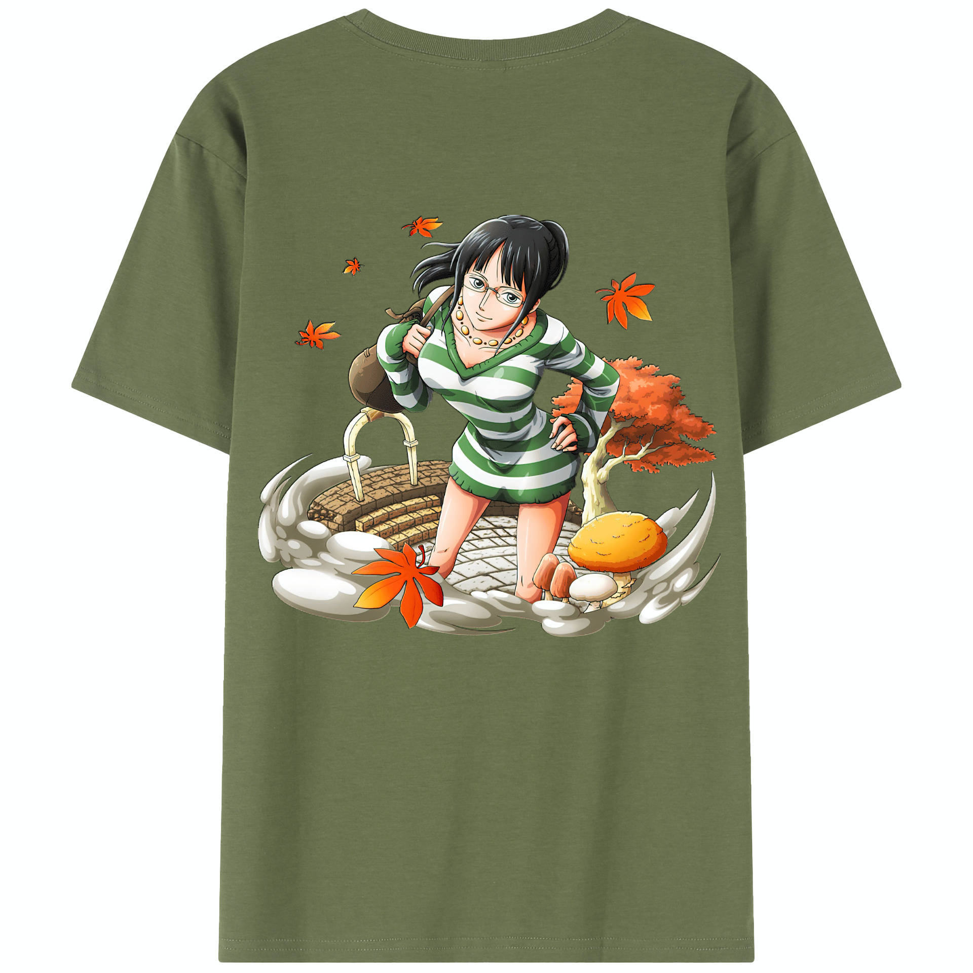 ワンピース ニコ・ロビン ONE PIECE Nico Robin 綿100％半袖Tシャツ（背面プリント）